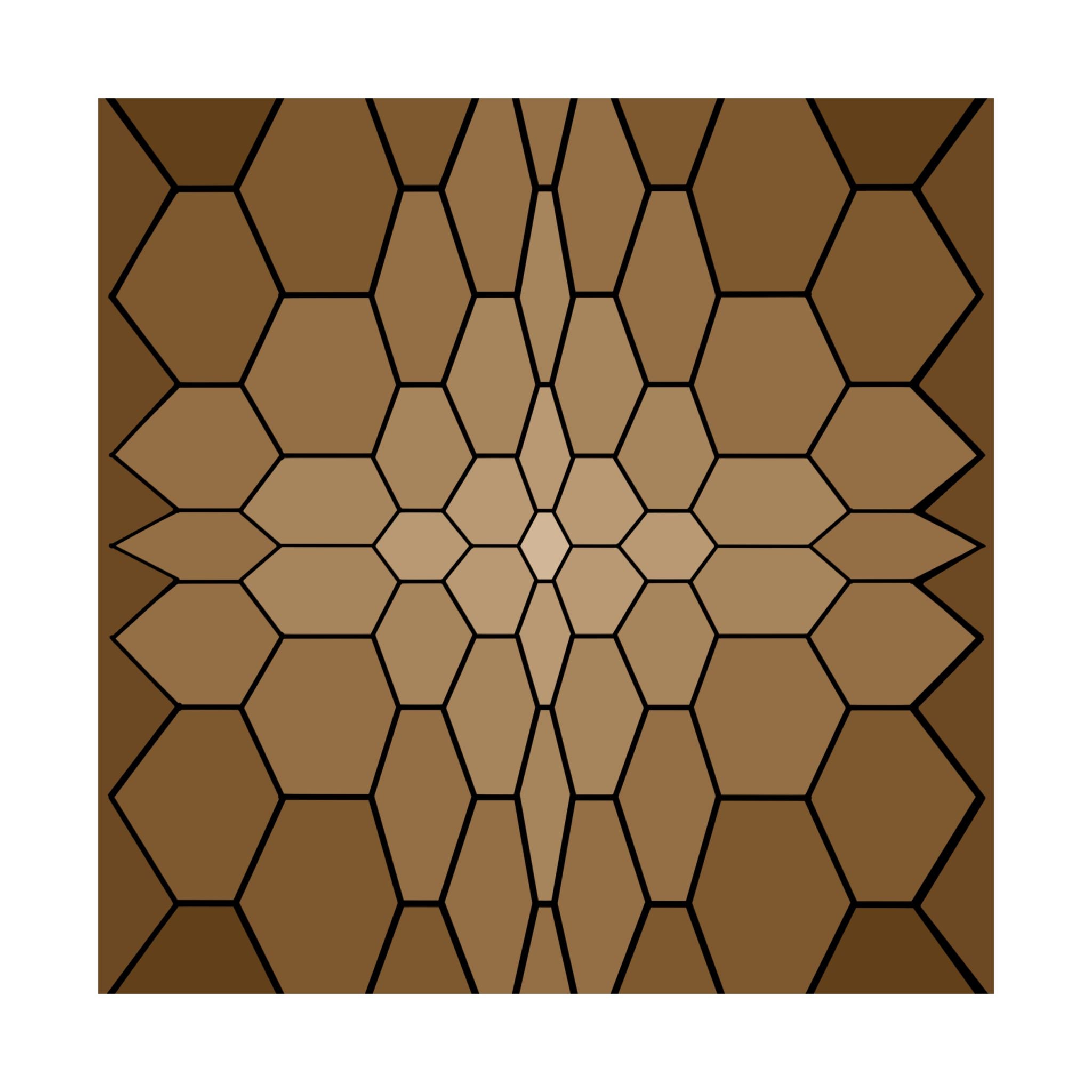 Geometric Honeycomb Brown Matte Poster — Modern Hexagon Wall Art