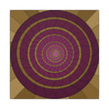 Abstract Spiral Wall Art Canvas — Retro Purple & Gold Geometric Print 14" x 14" 0.75''