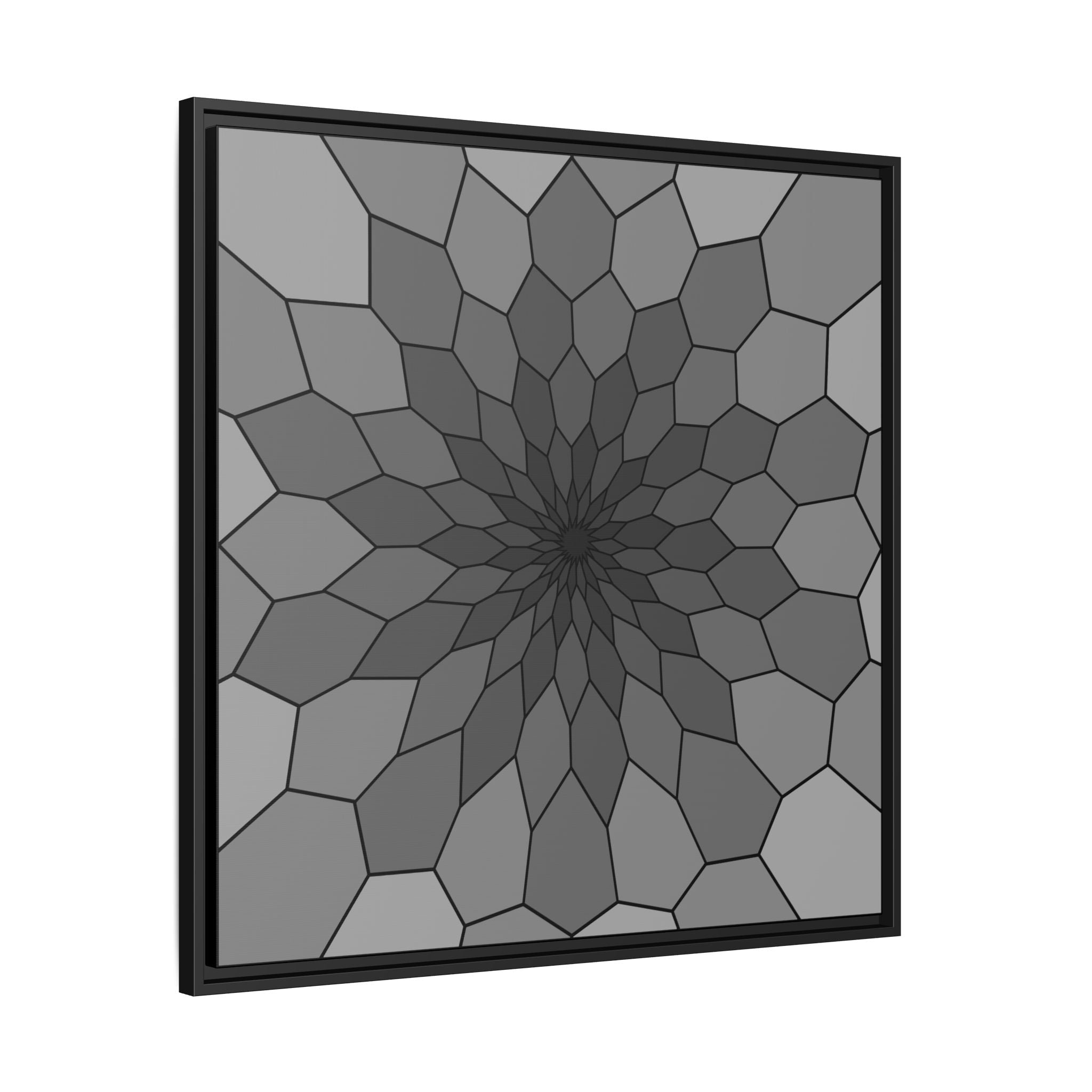 Geometric Floral Mandala Framed Canvas