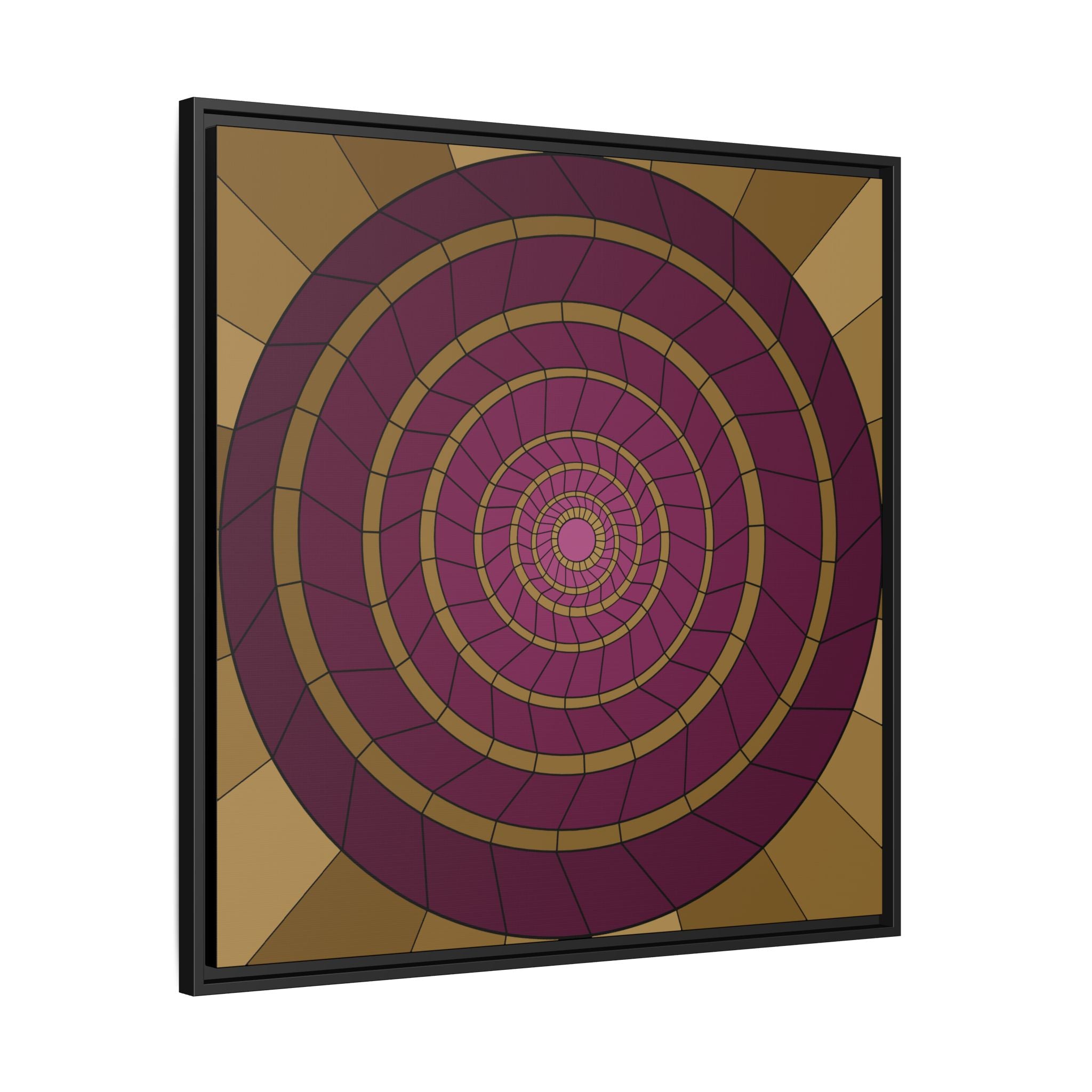 Framed Abstract Spiral Wall Art — Matte Canvas Geometric Print