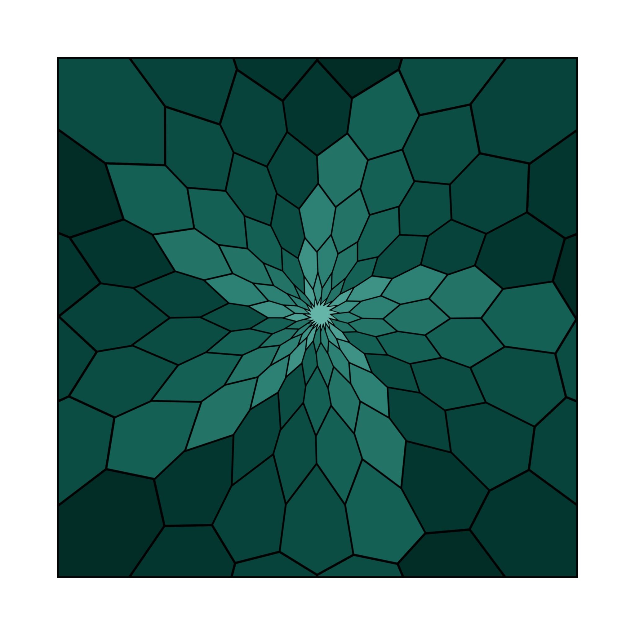 Geometric Green Mosaic Matte Poster