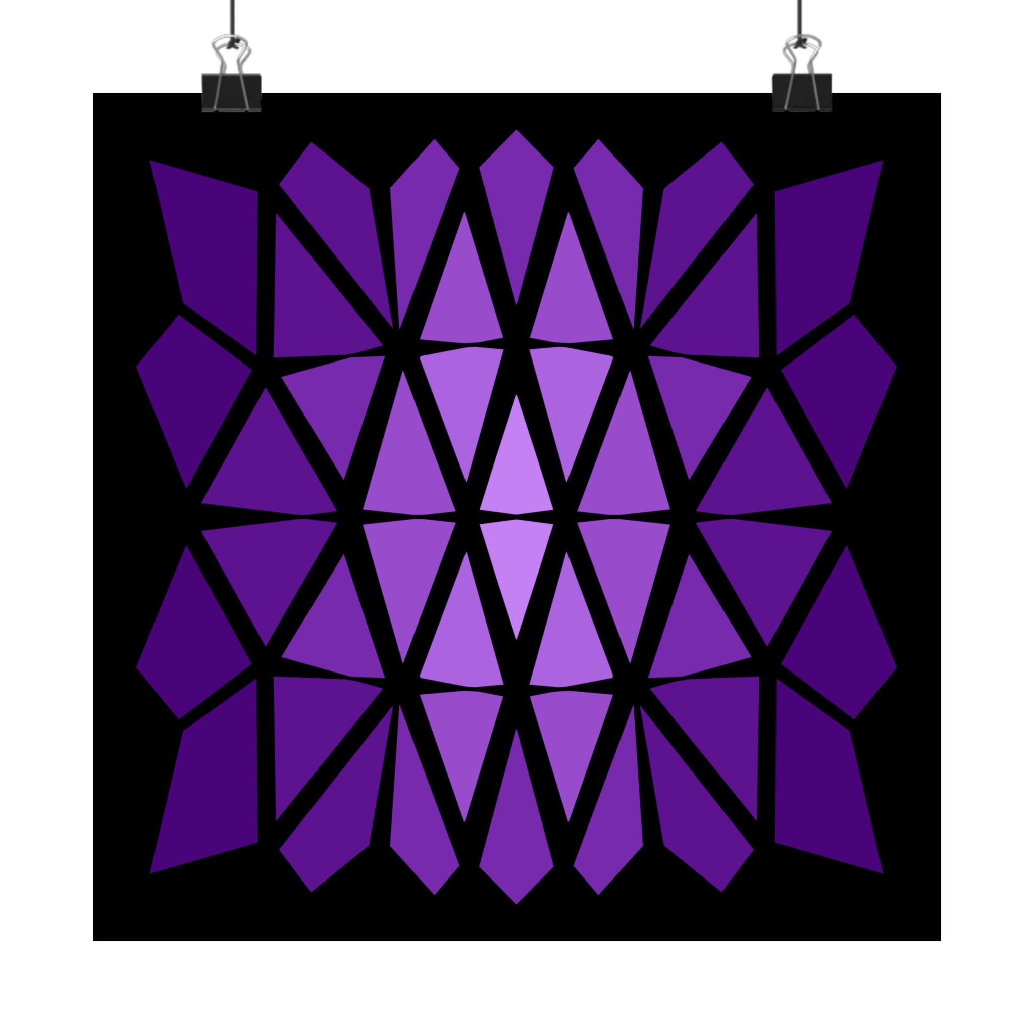 Geometric Purple Mosaic Matte Poster — Modern Abstract Wall Art 10″ x 10″ Matte