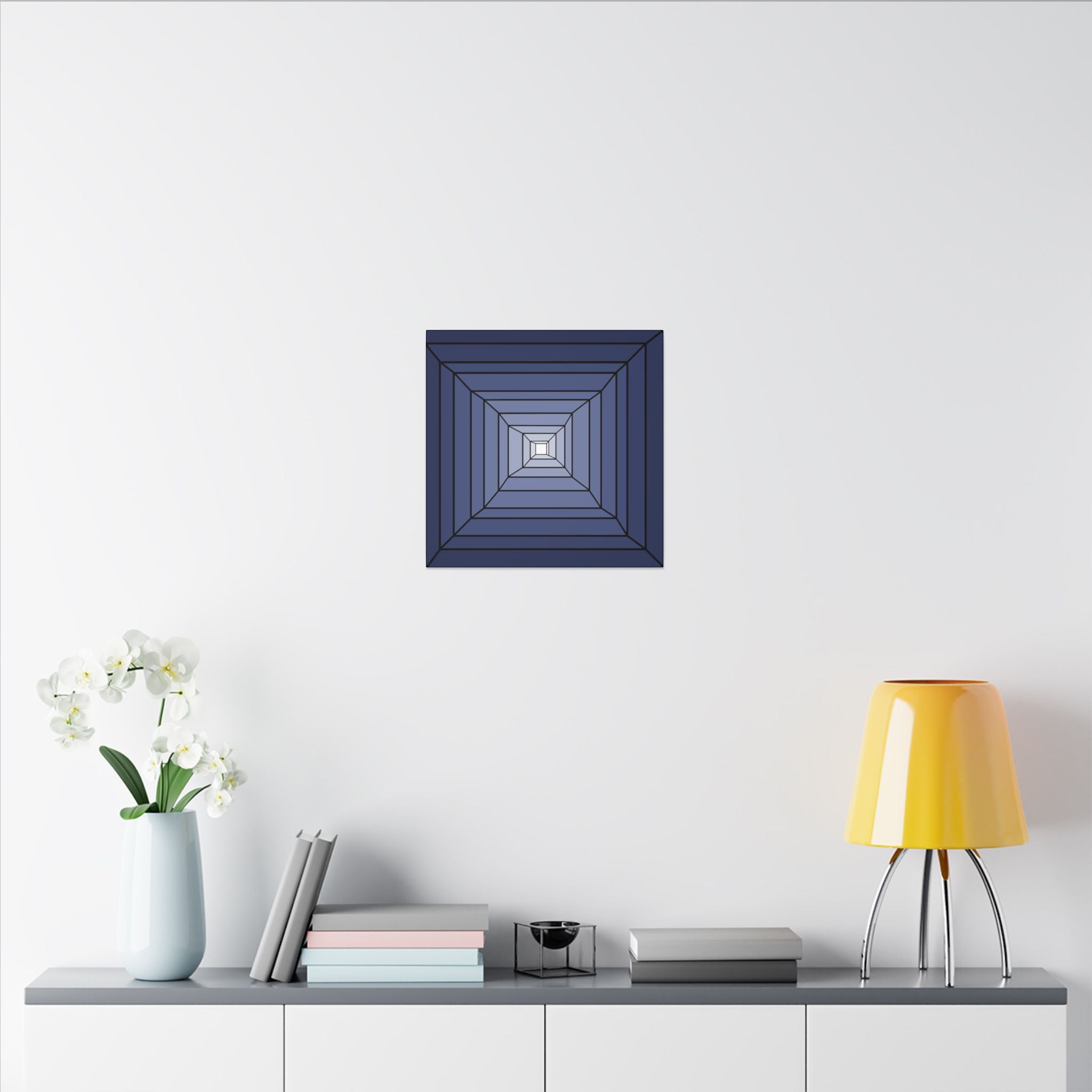 Geometric Blue Tunnel Matte Canvas