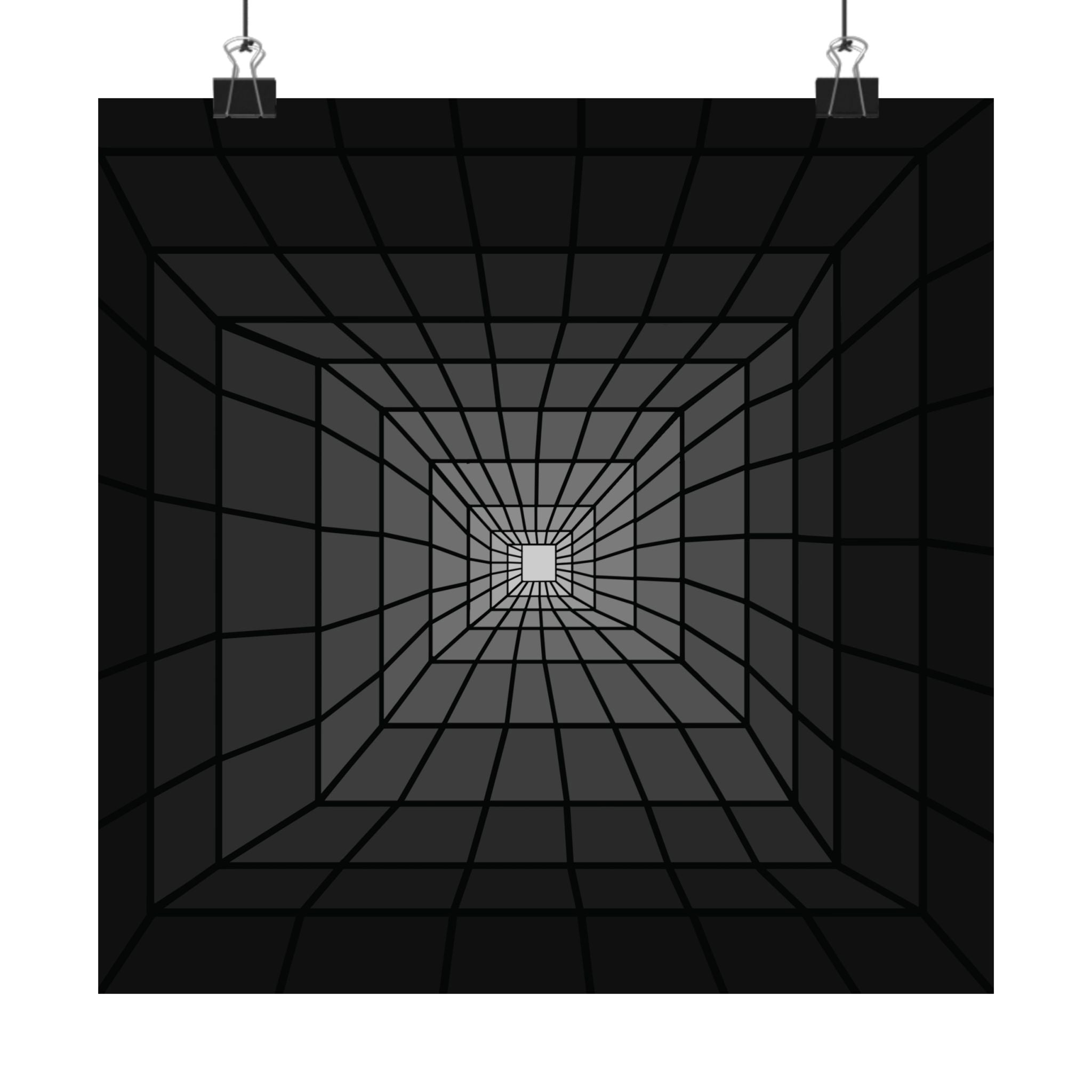 Geometric Tunnel Optical Illusion Matte Poster 10″ x 10″ Matte