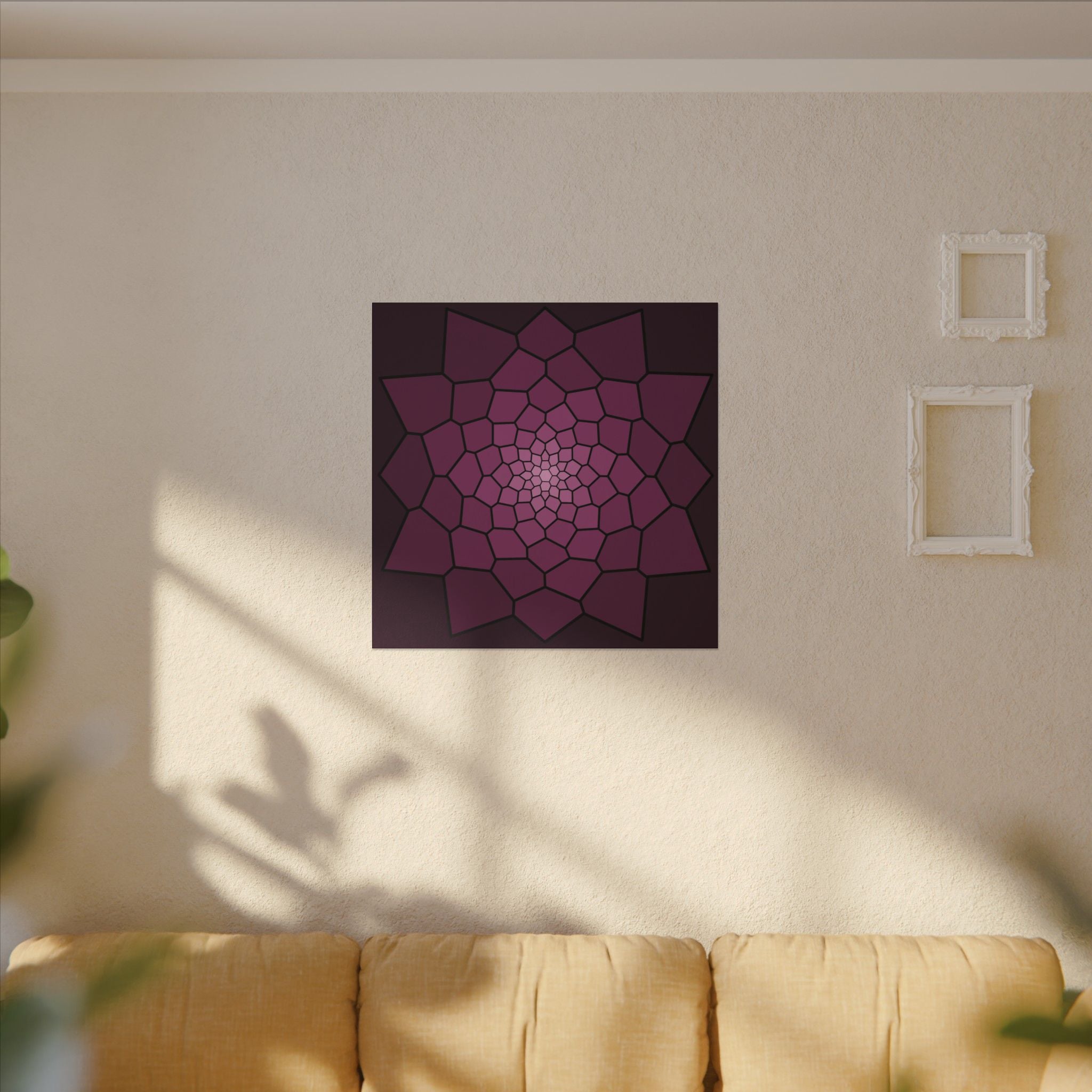 Purple Geometric Blossom Canvas