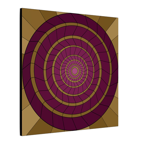 Abstract Spiral Wall Art Canvas — Retro Purple & Gold Geometric Print