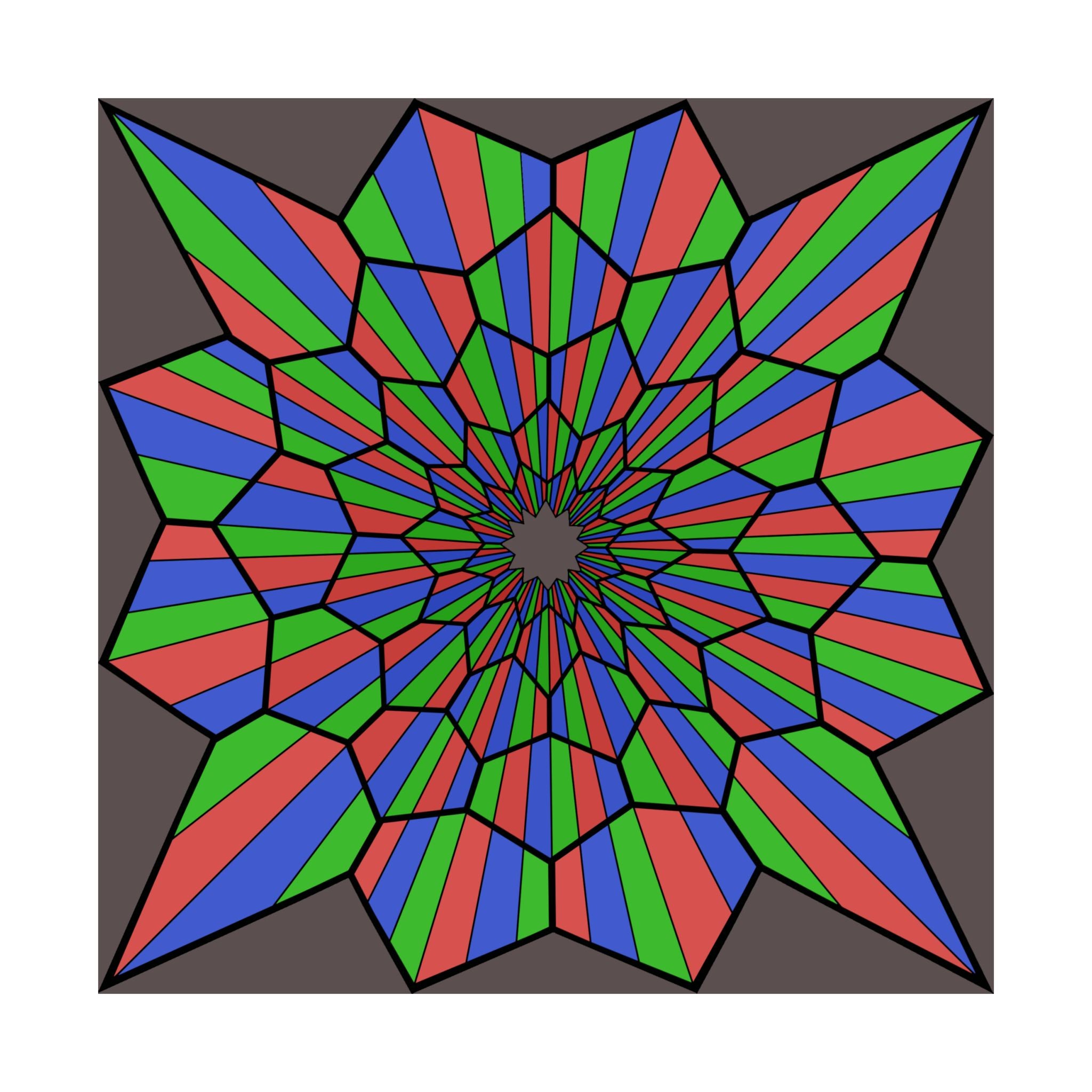 Geometric Starburst Matte Poster — Colorful Abstract Wall Art