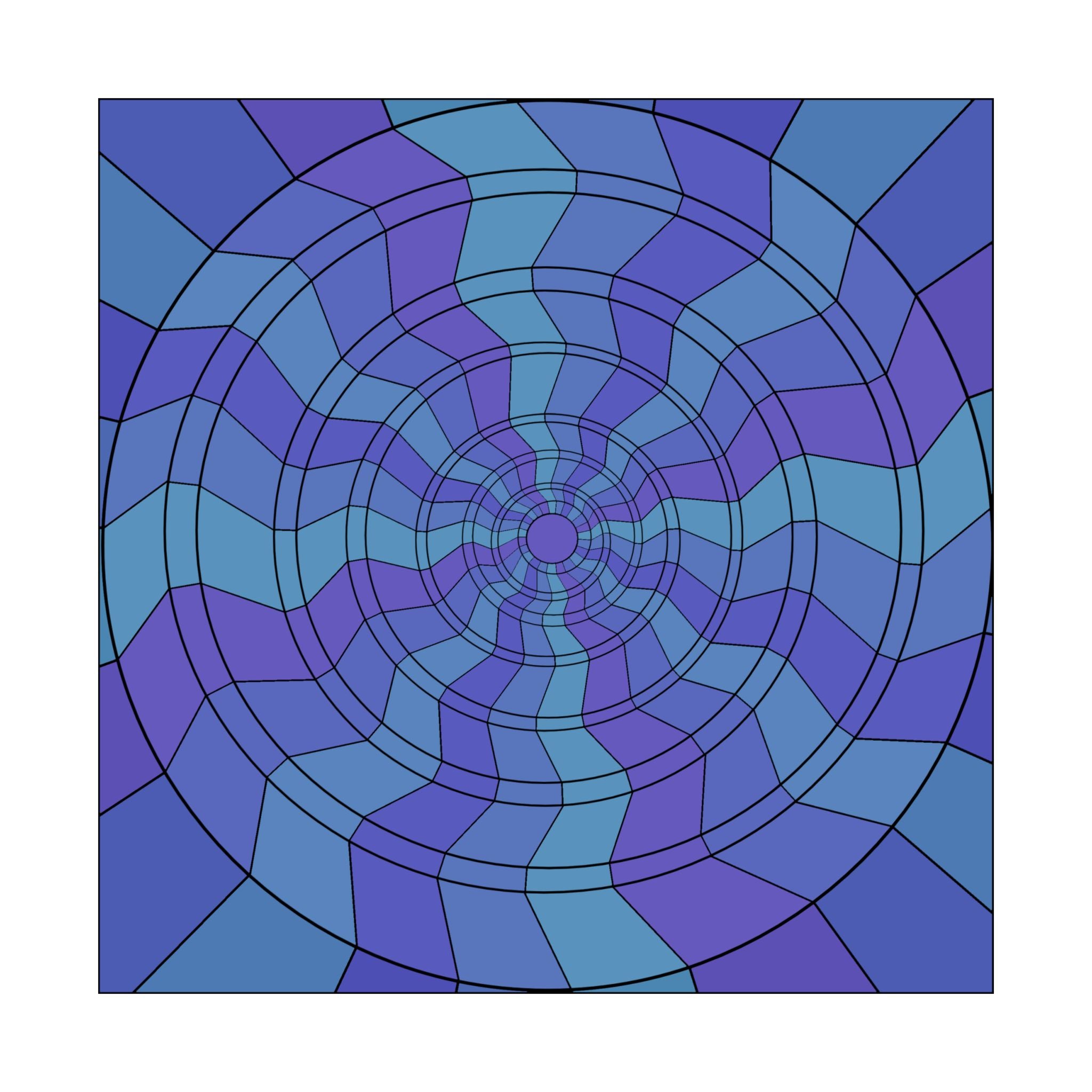 Psychedelic Blue Spiral Poster — Matte Vertical Optical Art Print