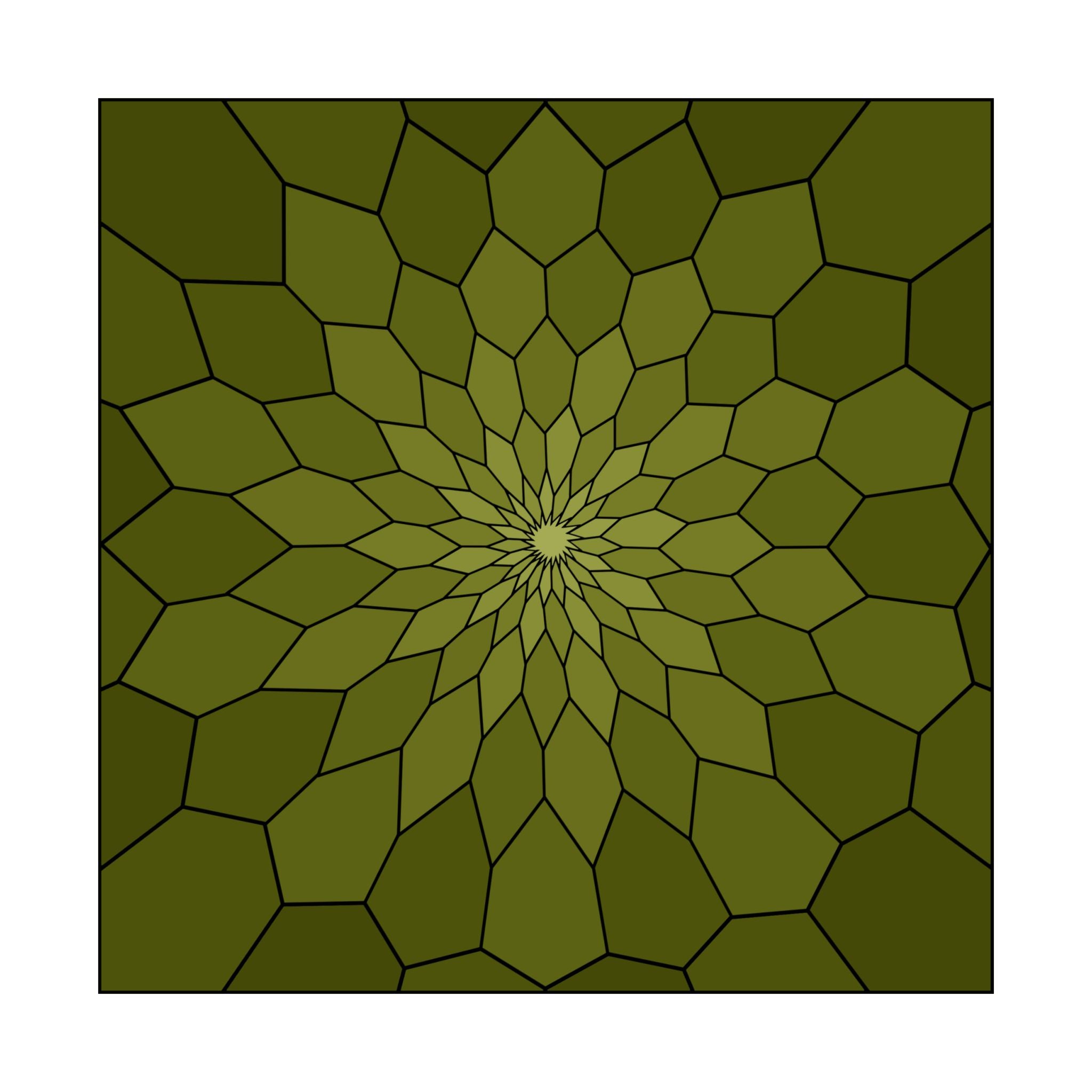 Olive Geometric Sunburst Matte Poster — Vertical Abstract Wall Art