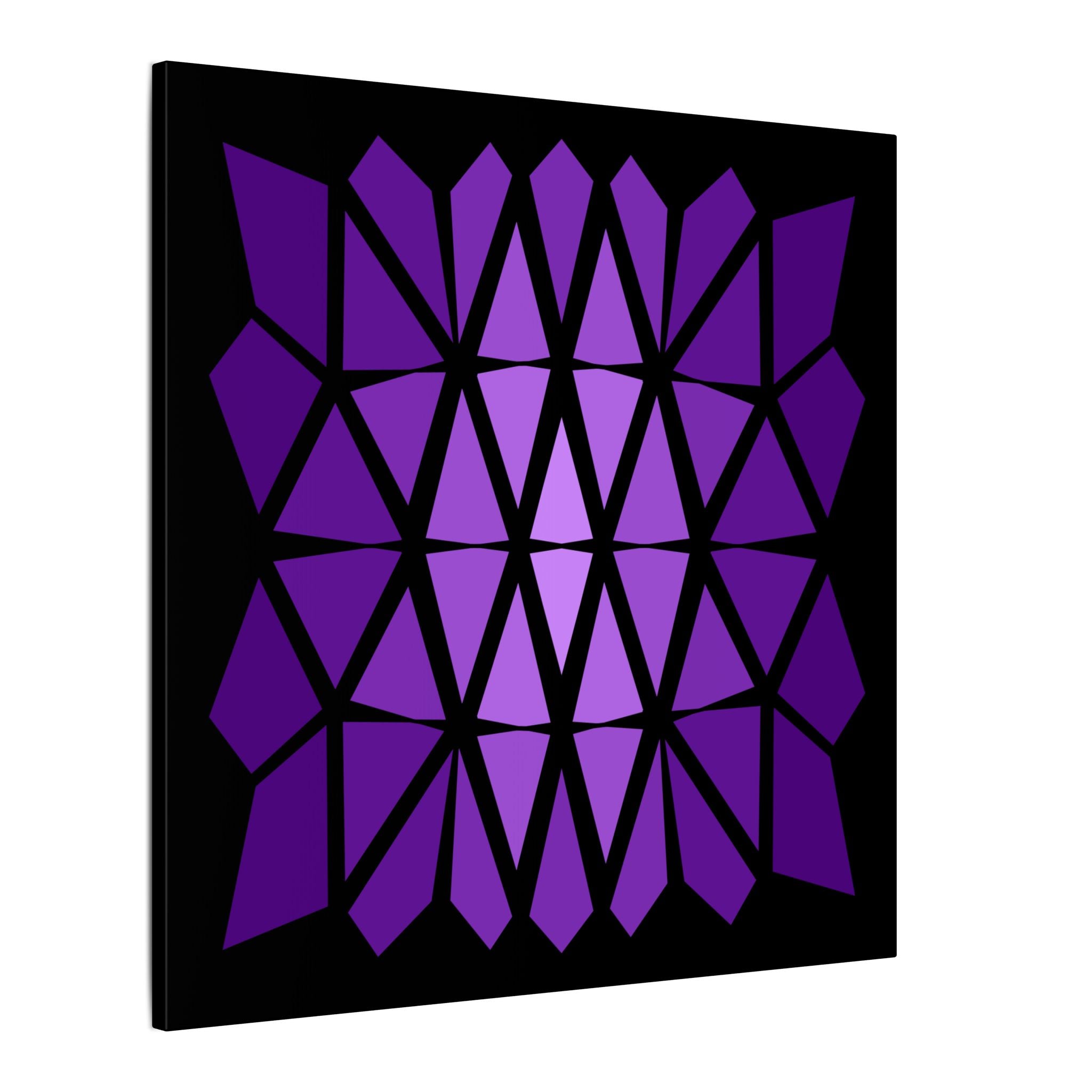 Geometric Purple Prism Canvas Wall Art — Modern Abstract Stretched Print