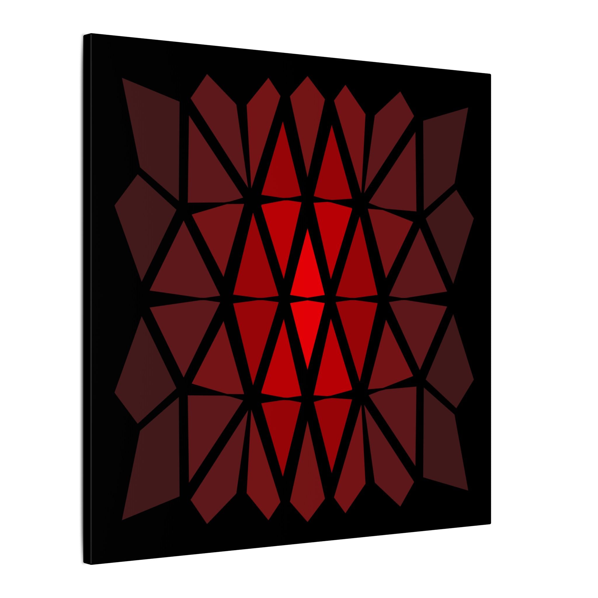 Geometric Red Mosaic Canvas Art — Modern Abstract Wall Decor