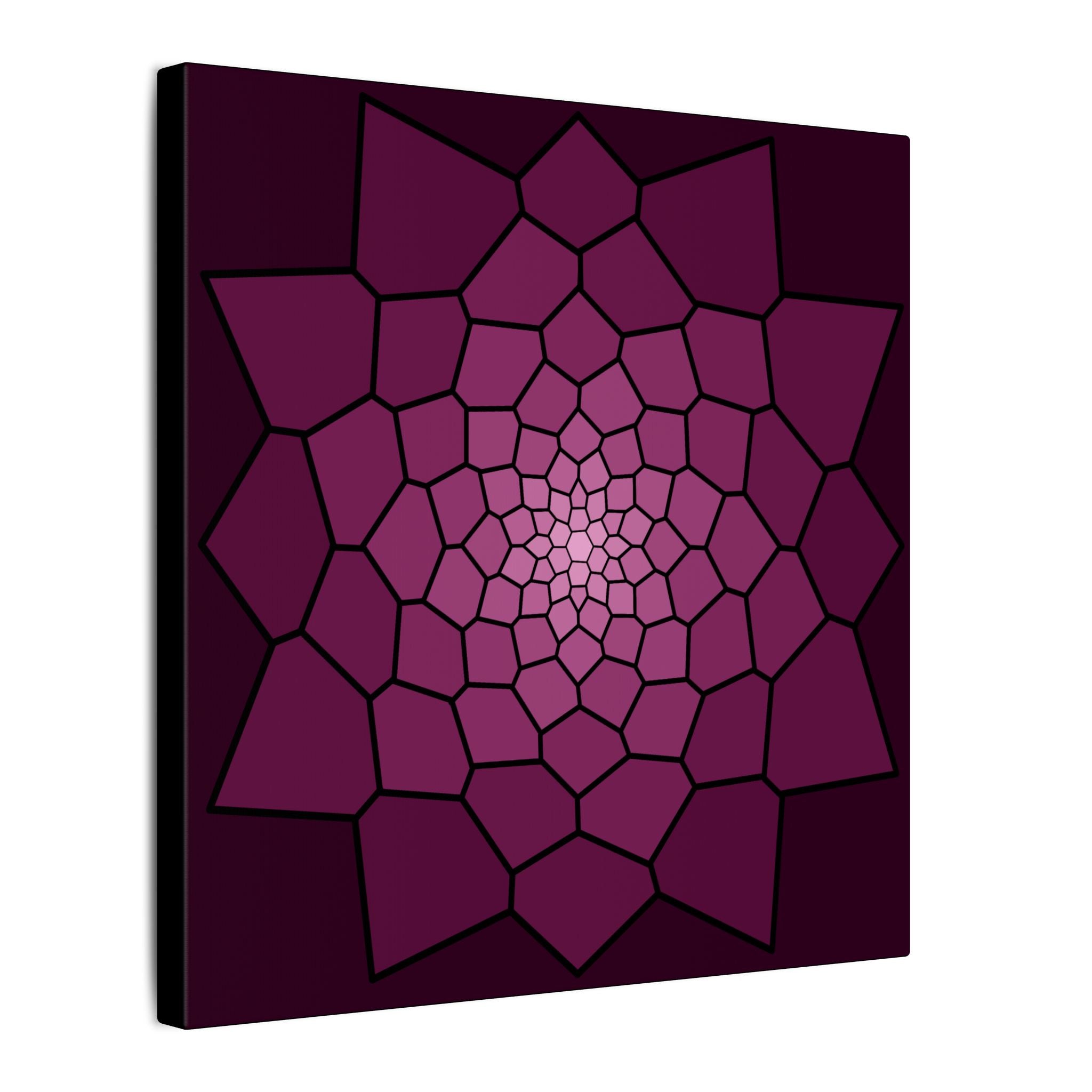 Purple Geometric Blossom Canvas
