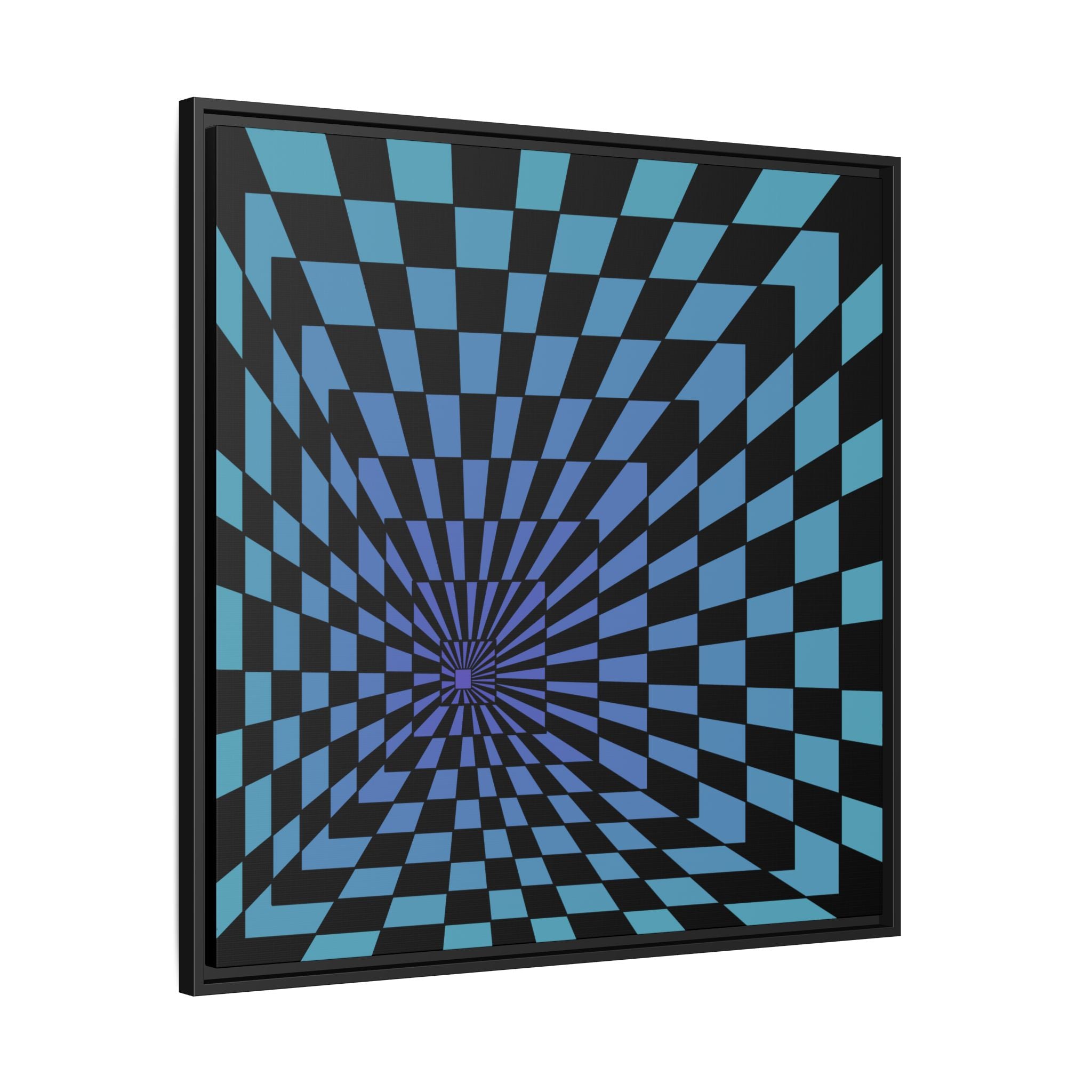 Optical Illusion Tunnel Matte Canvas — Framed Geometric Wall Art