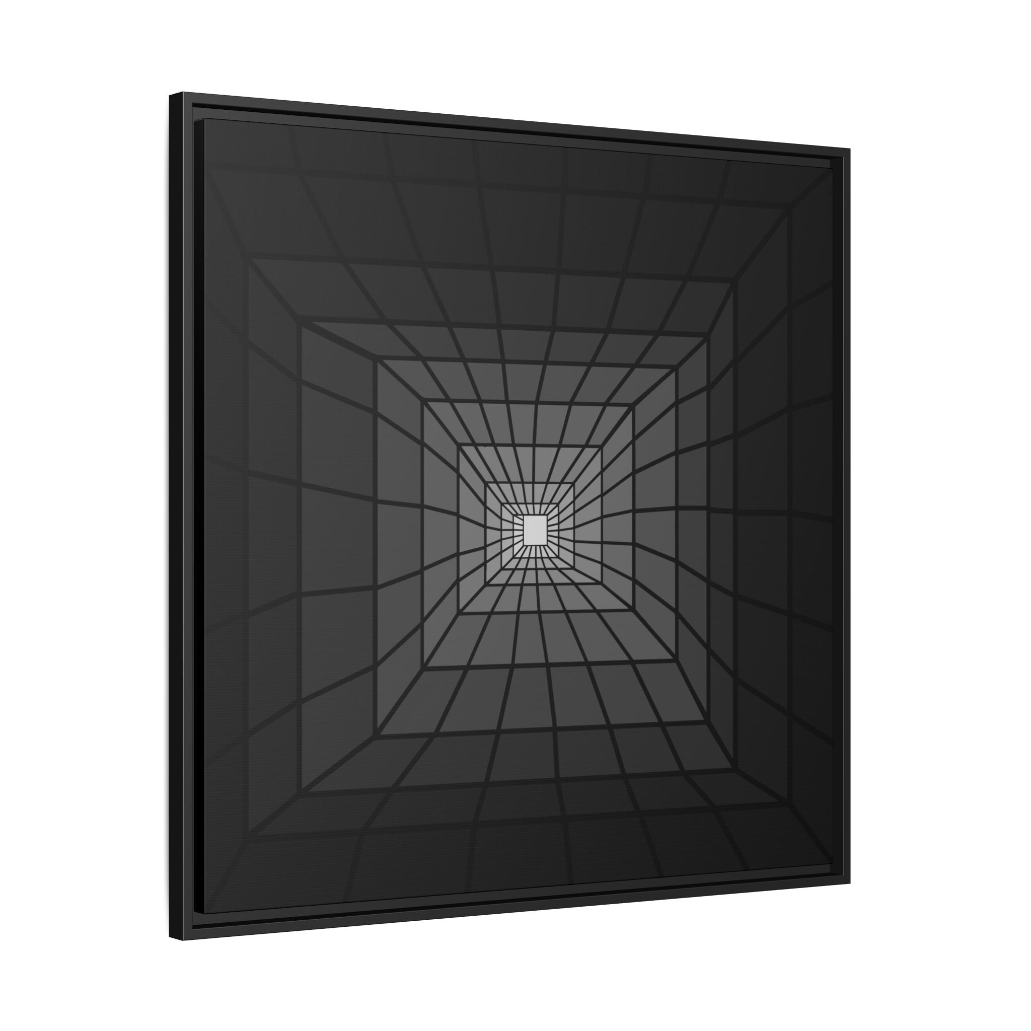 Optical Grid Tunnel Matte Canvas Framed Wall Art