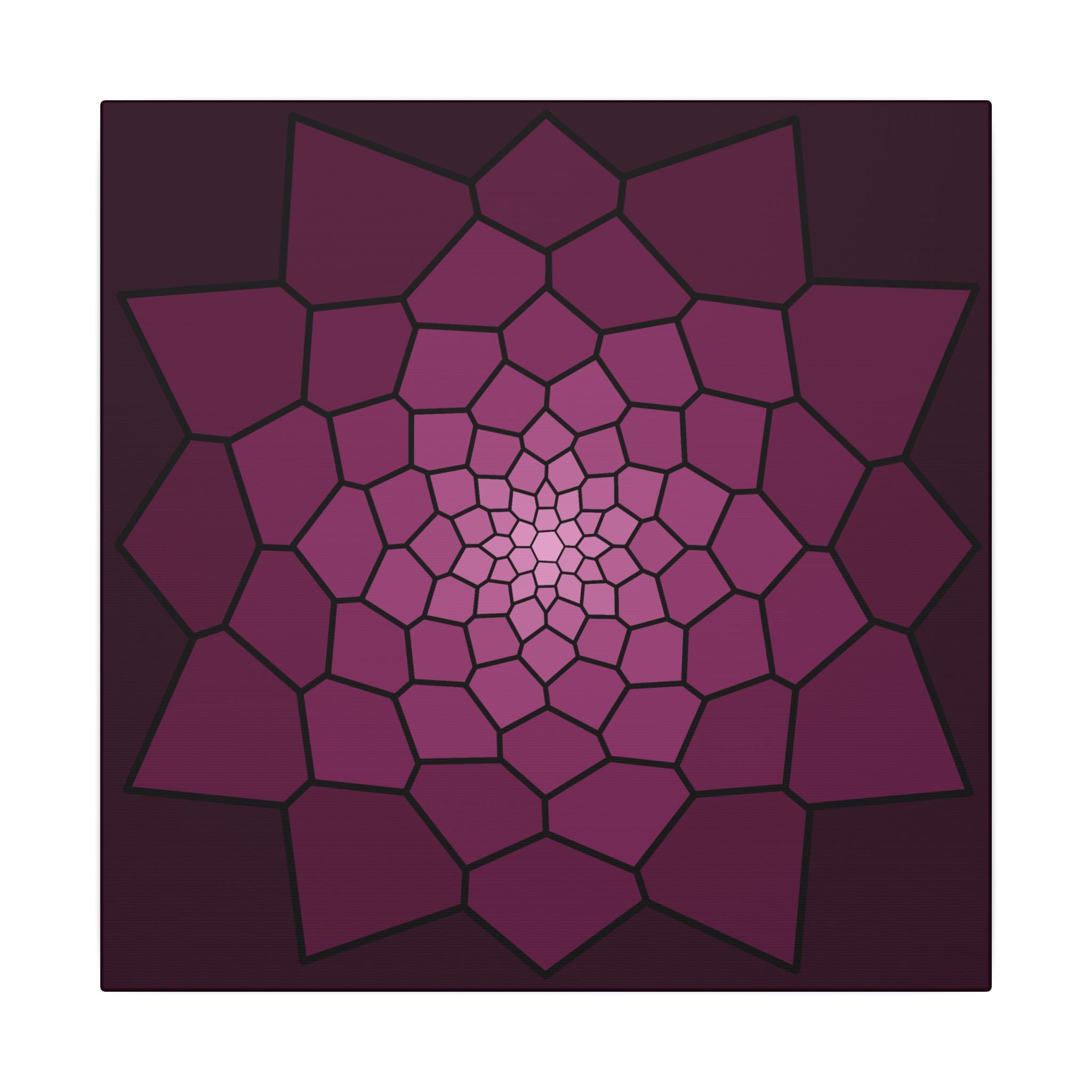 Purple Geometric Blossom Canvas 14" x 14" 0.75''