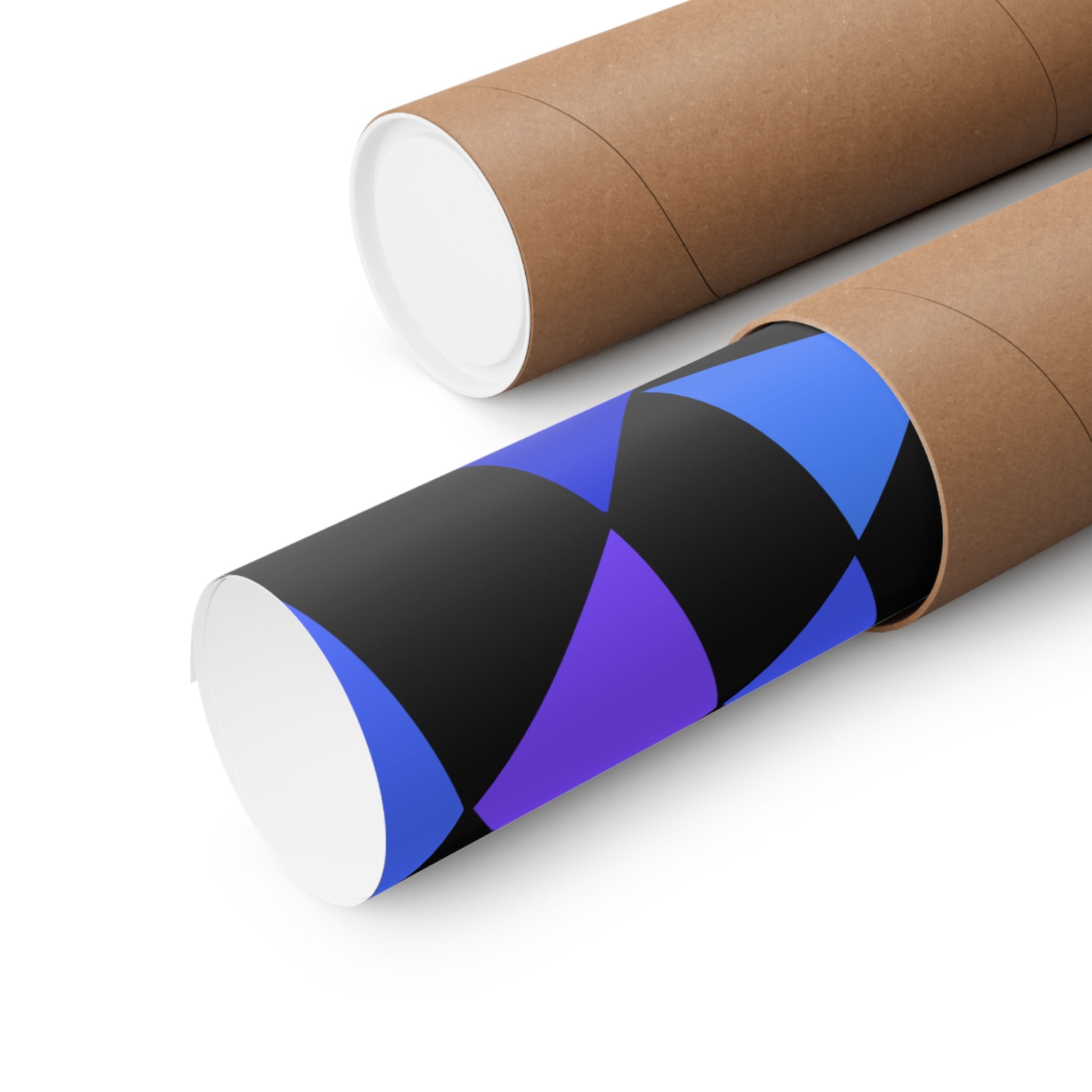 Psychedelic Spiral Poster — Blue & Purple Geometric Matte Art