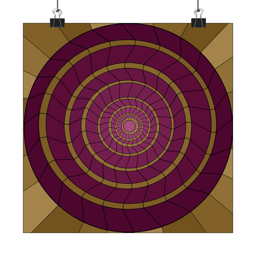 Abstract Spiral Art Poster — Geometric Matte Vertical Wall Print 10″ x 10″ Matte