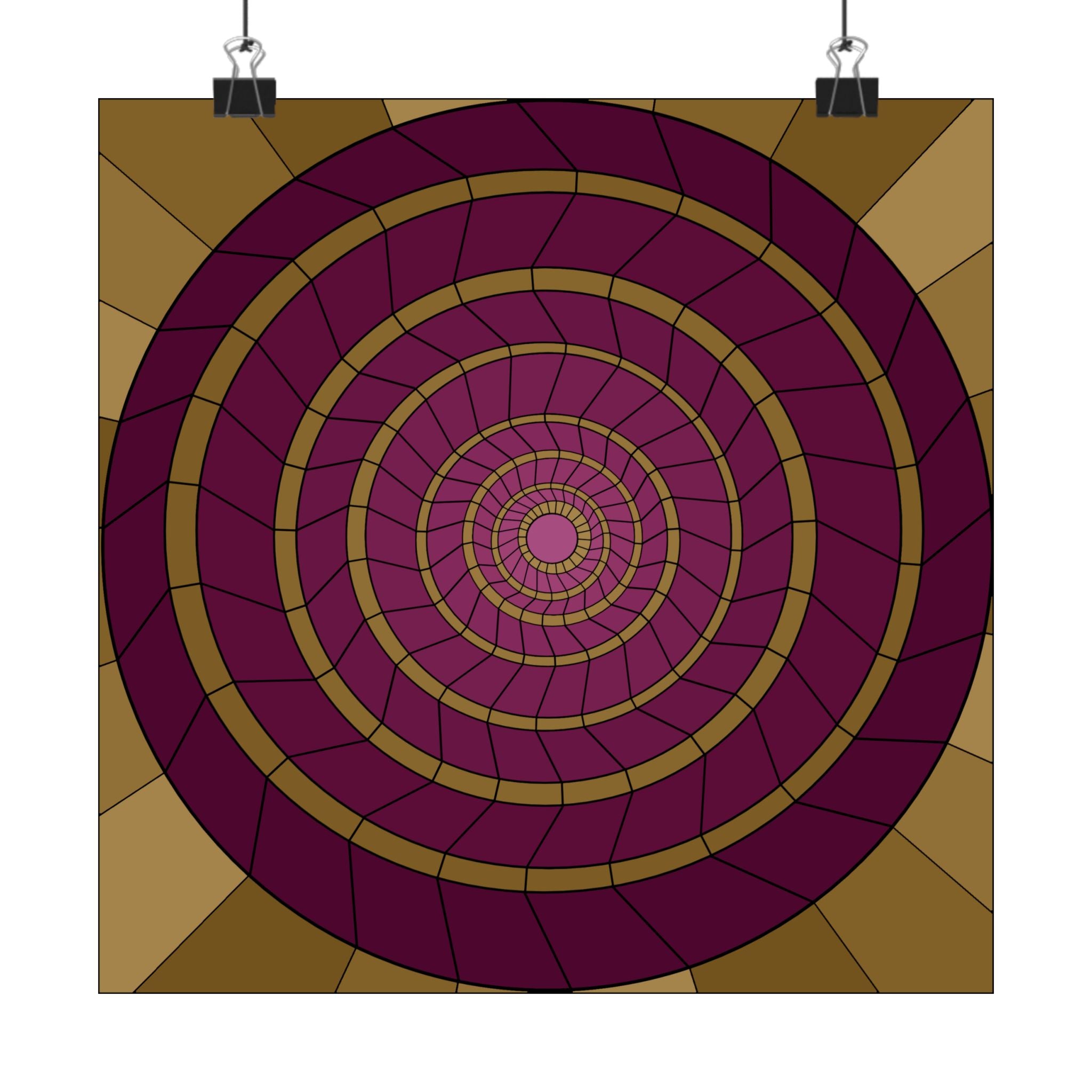 Abstract Spiral Art Poster — Geometric Matte Vertical Wall Print 10″ x 10″ Matte