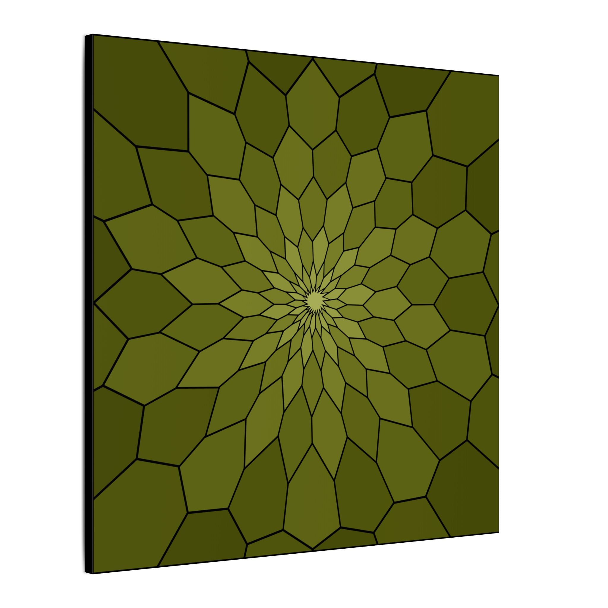 Olive Geometric Sunburst Canvas